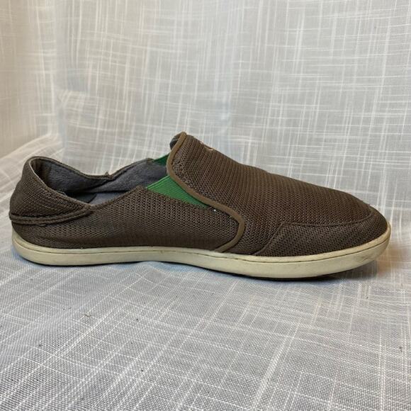 Olukai Nohea Mesh Mens 13 Slip On Loafers Brown Fold Down Heel Slide Shoes - Picture 2 of 9